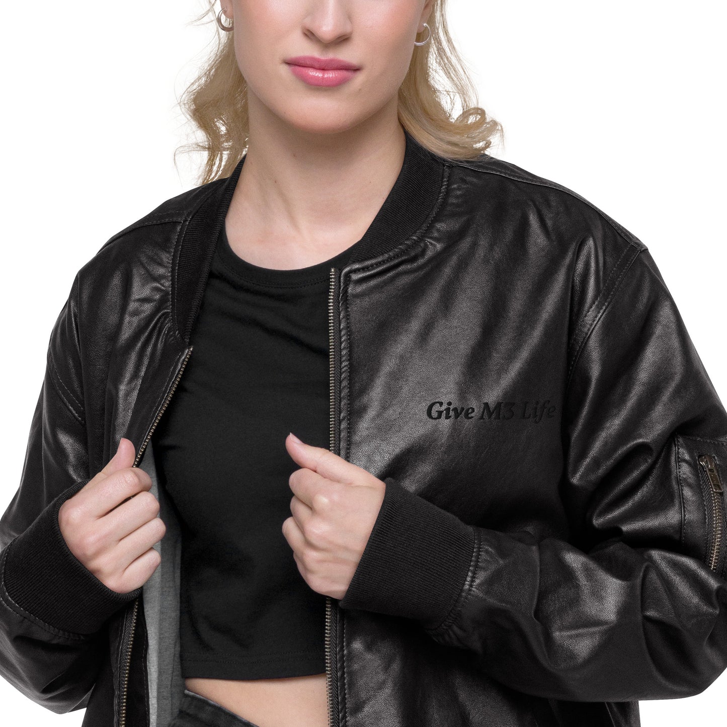 Leather Bomber Jacket